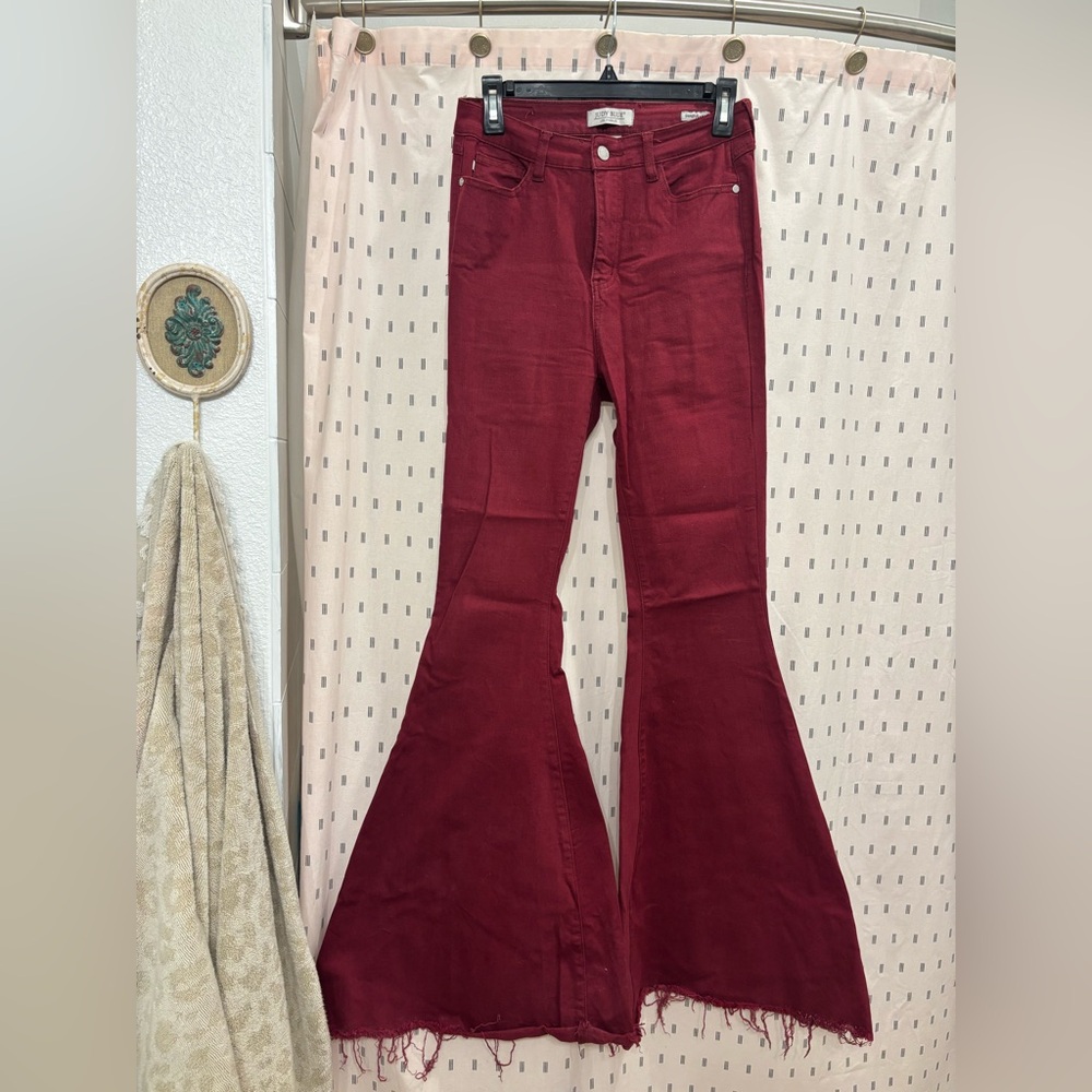Judy Blue Burgundy Super Flare Jeans